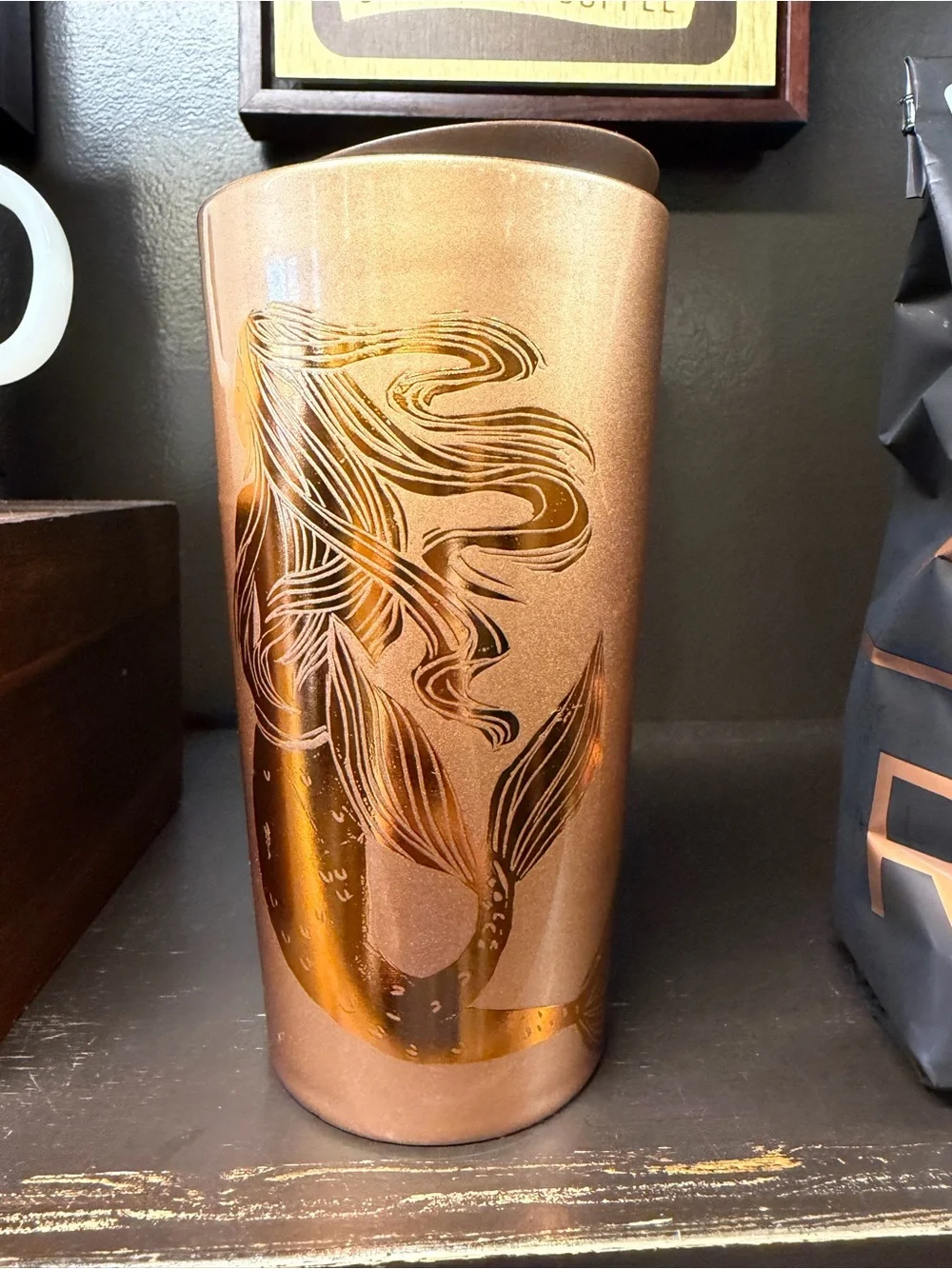 Starbucks metallic copper